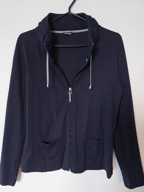 Gerry Weber women's size 8 Knit sweatshirt casual jacket Black Cotton